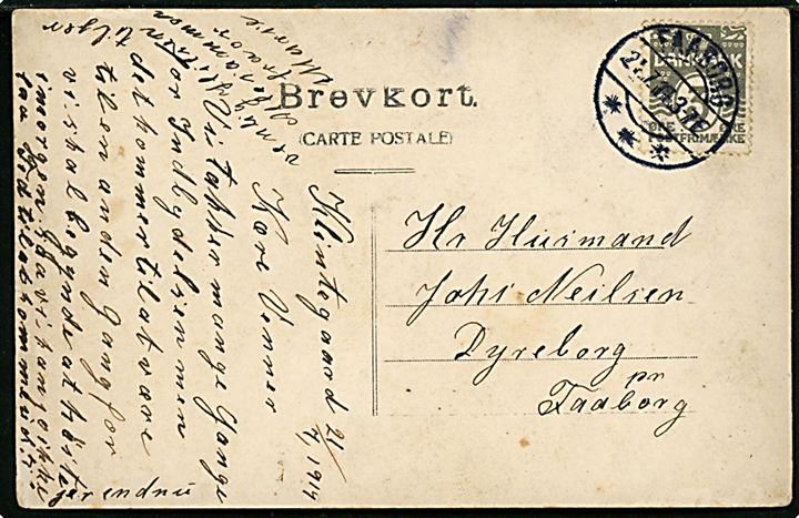 Faaborg, Klintegaard, landejendom. Fotokort dateret Klintegaard og sendt lokalt via Faaborg d. 21.4.1914 til Dyreborg pr. Faaborg.