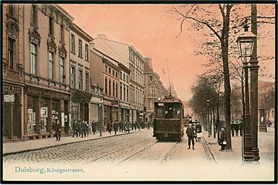 Tyskland, Duisburg, Königsstrasse med sporvogn.