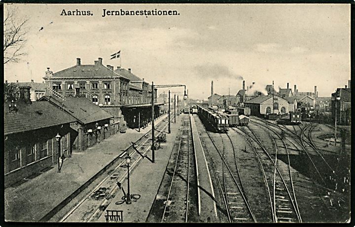 Aarhus. Jernbanestation. C. N:s Lj., Sthlm. no. 7812. 
