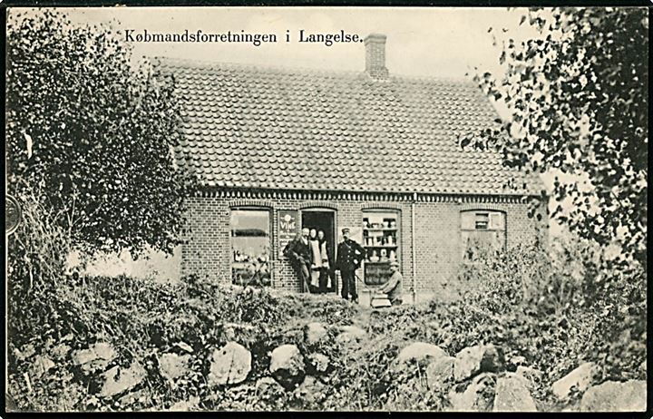 Langelse (Longelse) Købmandsforretning med indehave og postbud. H. Schmidt - J.J.N. no. 2757. 