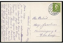 15 øre Chr. X på brevkort (Aarhus, Kommunehospitalet) annulleret med skibsstempel Fra Aarhus Kalundborg d. 20.7.1945 til Glostrup.