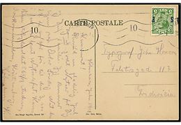 5 øre Soldaterfrimærke på brevkort fra arbejdssoldat 568/18 ved Overkommandoen, Kirstiansborg stemplet Kjøbenhavn 10 d. 3.12.1918 til Fredericia.