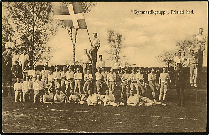 Sverige, Fristad hed militærforlægning med Gymnastikgrupp. Frankeret med 7/10 öre Provisorium og Anti-Tuberculose mærke stemplet Fristed d. 6.9.1918 til Kungsåker.