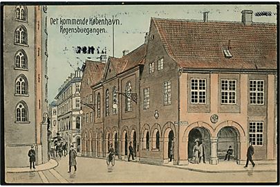 Janus Laurentius Ridter: Det kommende København, Regensbuegangen. Stenders no. 14704.
