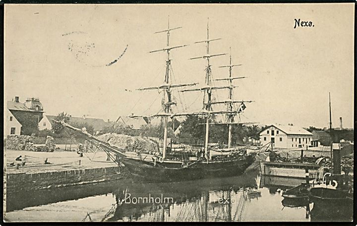 Neksø. Havnen med sejlskib. Frits Sørensen no. 230.