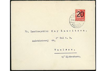20/15 øre Provisorium på brev fra Assens Amtsstue annulleret med bureaustempel Odense - Assens T.120 (?) d. 13.11.1940 til Vanløse.