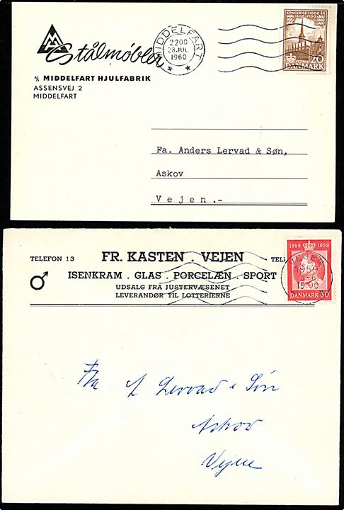 Illustrerede Firmakuverter. Sammenstilling af 10 flotte kuverter fra perioden ca. 1930-60.