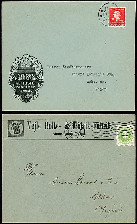 Illustrerede Firmakuverter. Sammenstilling af 10 flotte kuverter fra perioden ca. 1930-60.
