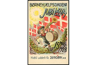 Herluf Jensenius: Børnehjælpsdagens Jubilæum 15. Maj 1928 med Lille Bror. V. Søborg u/no.