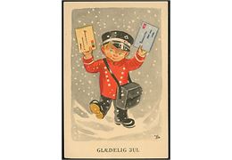 Illa Winkelhorn: Postbud med breve. Glædelig Jul. F.D.B. Papirafdelingen serie 1202.