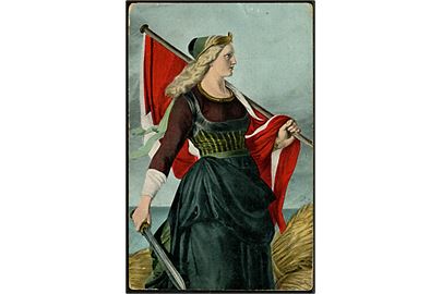 Elisabeth Jerichau Baumann: Danmark. Moder Danmark med Dannebrog og sværd. Stenders no. 27702.