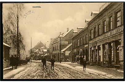 Hammel, gadeparti med Dansk Textil Udsalg. E.L.A. no. 198.