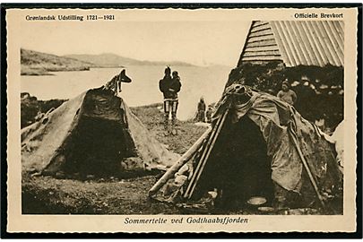 Grønlandsk Udstilling 1721-1921. Sommertelte ved Godthaabsfjorden. Foto Kaptain Bergh, Stenders u/no.