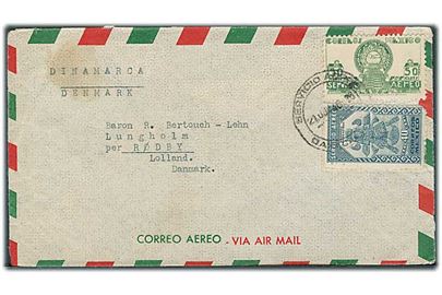 90 c. på luftpostbrev fra Oaxaca 1946 til Rødby, Danmark.