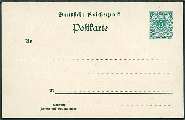 Turnfest i Hamborg 1898, Tyskland. U/no. 5 pfennig helsagskort.