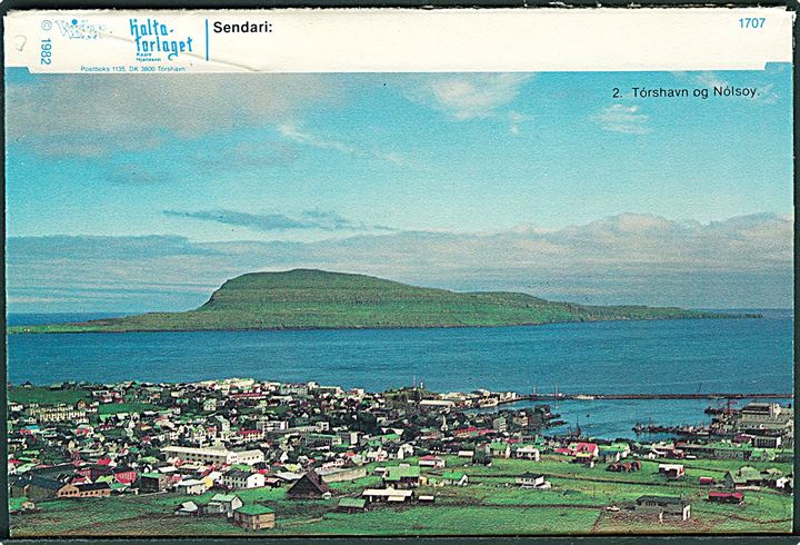 300 øre Flytype på Heilsan ur Føroyum Photo Letter annulleret med pr.-stempel Famjin pr. Tvøroyri d. 8.3.1986 til Haslev.