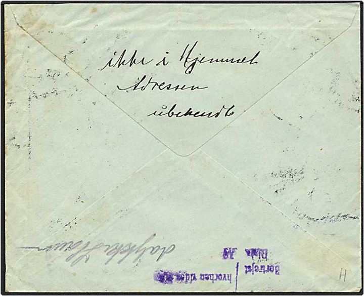 10 øre grøn bølgelinie på lokalt sendt brev fra Odense d. 6.6.1924. Brevet er returneret.