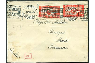 1$75 Luftpost (2) på luftpostbrev fra Lisboa d. 21.12.1940 til Marstal, Danmark. Fra sømand ombord på S/S Nancy. Åbnet af tysk censur i München.