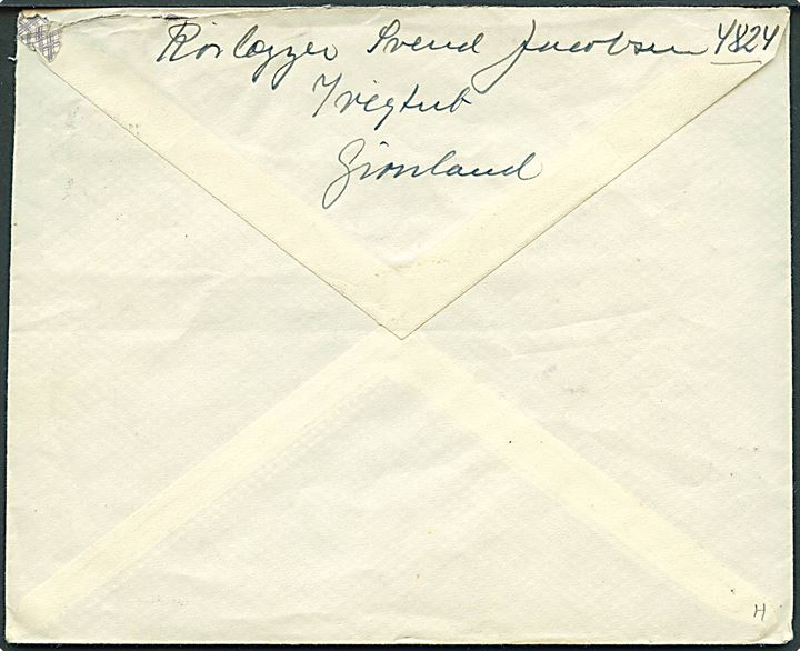20 øre Chr. X i single og fireblok på brev fra Ivigtut d. 21.9.1948 til København.