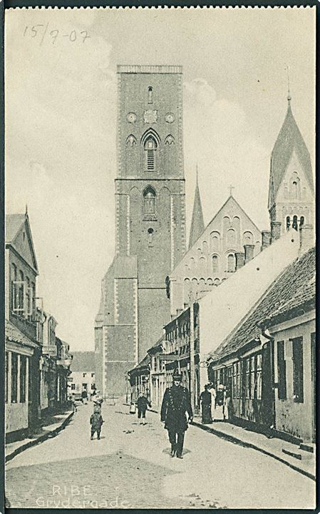 Grydergade i Ribe. Chr. L. Grottrups no. 1893.