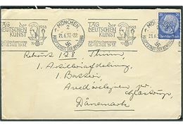 25 pfg. Hindenburg på brev fra München d. 21.6.1937 til dansk militæradresse i Avedørelejren pr. Glostrup.