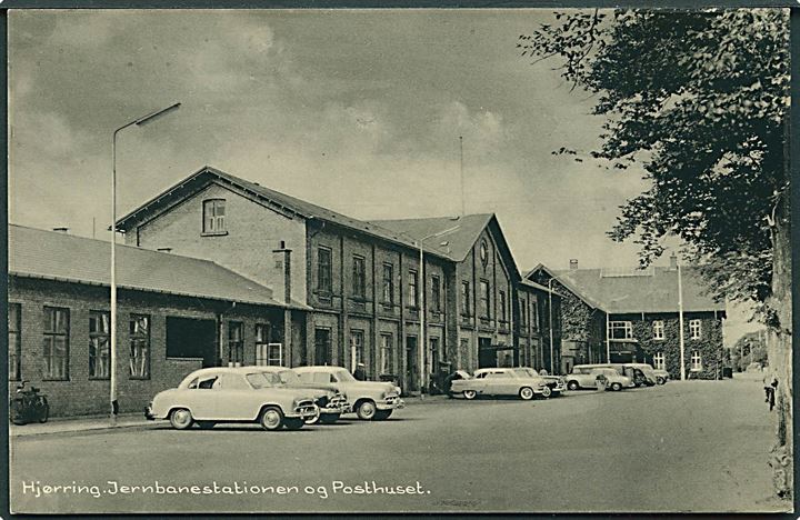 Jernbanestationen og Posthuset i Hjørring. Stenders, Hjørring no. 237 K. 