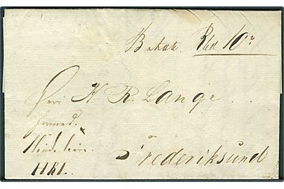 1839. Pakkefølgebrev med indhold dateret Kjøbenhavn d. 22.5.1839 til Frederikssund.