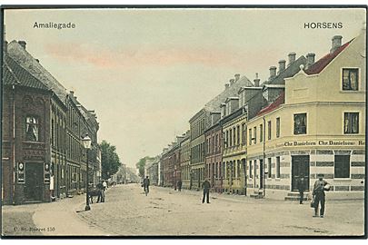 Amaliegade i Horsens. Chr. Danielsen - Restauration ses til højre. Stenders no. 150.