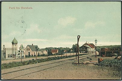 Parti fra Hornbæk med jernbaneskinner. U/no.