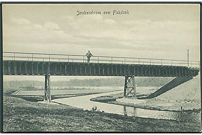 Jernbanebroen over Fiskebæk. Peter Alstrups no. 7082.