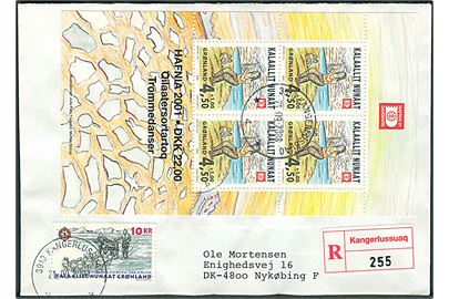 Hafnia 2001 blok og andre på anbefalet brev fra Kangerlussuaq d. 21.9.2008 til Nykøbing F.