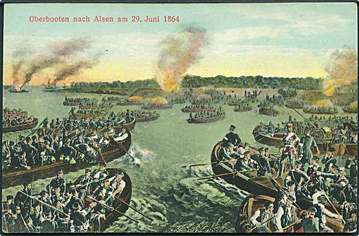 Überbooten nach Alsen am 29. Juni 1864. M. Glückstadt & Münden no. 37307.
