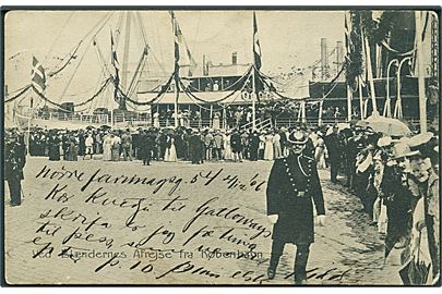 Ved Islændernes afrejse fra København 1906. Stenders no. 6752. 