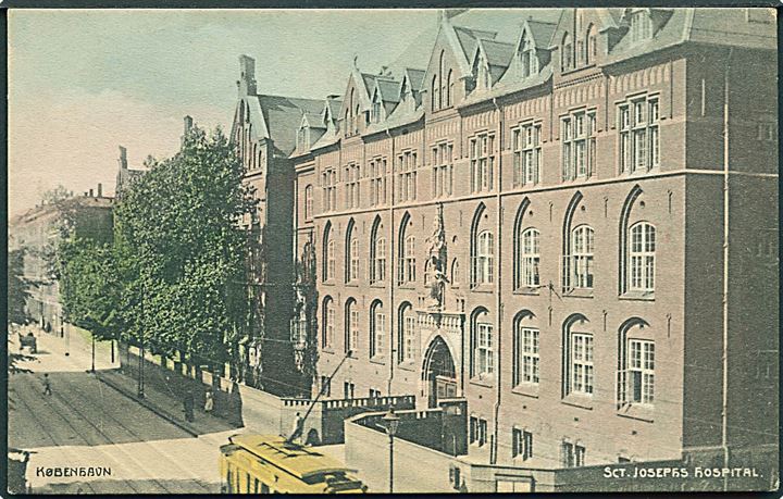 Sporvogn ved Sct. Josephs Hospital i København. Alex Vincents no. 347.