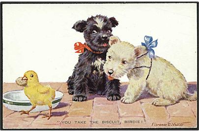 Florence E. Valler: You take the biscuit, birdie! Valentine no. 1838.