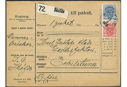 10 öre og 20 öre Tjenestemærke på adressebrev for tjenestepakke fra Regiment J. 9 i Sköfde d. 13.3.1915 til Eskilstuna.