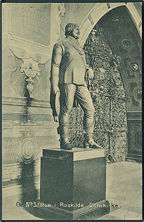 Chr. IV's statue i Roskilde Domkirke. Johs. Bruuns Boghandel no. E 5918 13. 