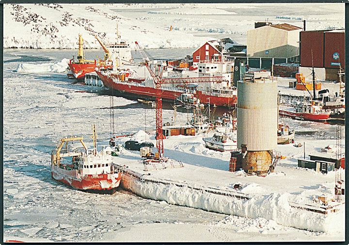 Godthåb, havnen med skibe i is. KGH no. 252.
