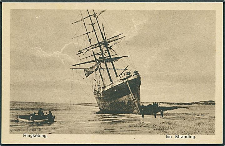 Strandet sejlskib ved Ringkøbing. N. P. Holm u/no.