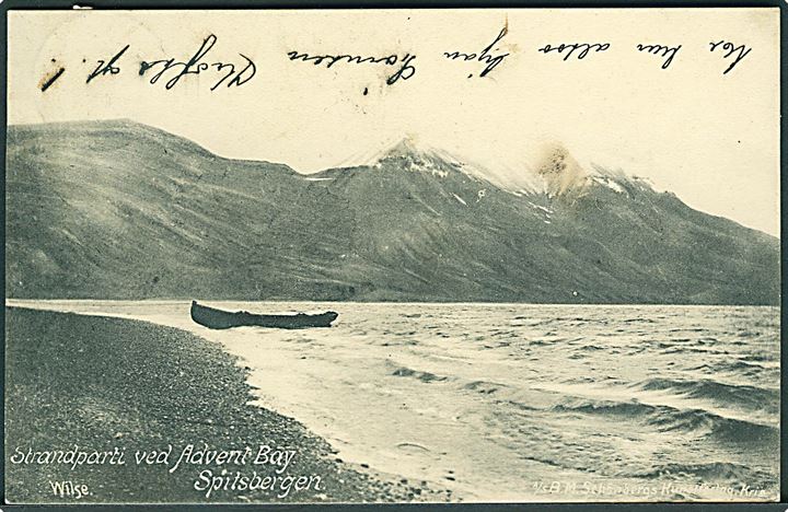 Svalbard. Strandparti ved Advent Bay. Schönbergs Kunstforlag no. 1700.