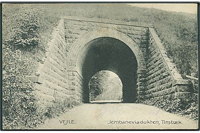 Jernbaneviadukten i Tirsbæk, Vejle. H. B. no. 10291. (Afrevet mærke). 
