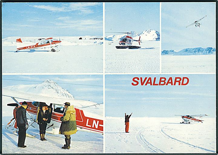 Svalbard. Flytrafikk på Svalbard, Norge. Knut Aúne Kunstforlag no. M - 6175 - 7. 