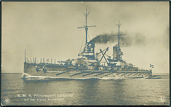 SMS Prinzregent Luitpold på prøvesejlads. Merkur no. 149.