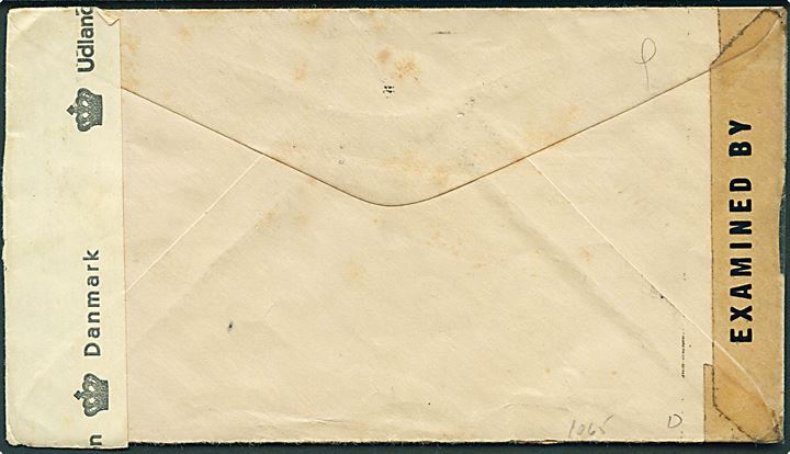 3 cents Jefferson (3) på brev fra Ogden d. 6.6.1945 til Tved pr. Svendborg, Danmark. Bobbelt censureret med amerikansk censur no. 6859 og dansk efterkrigscensur (krone)/351/Danmark.