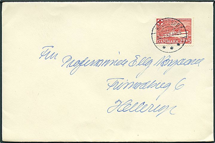 25+5 øre Jutlandia single på brev fra Holstebro d. 30.1.1952 til Hellerup.