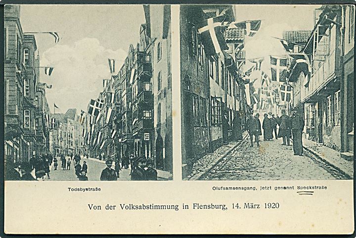 Genforening. Flensburg på afstemningsdagen d. 14.3.1920. Fotograf Diekmanjin no. 30.