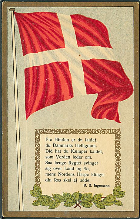 Dansk flag og tekst af B. S. Ingemann. Stenders u/no. 