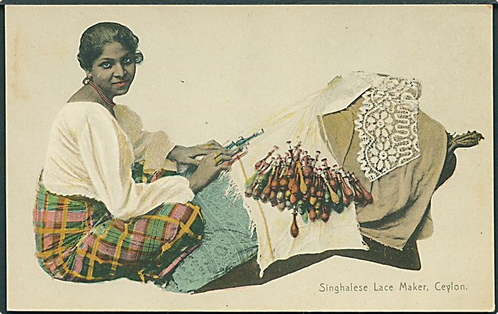 Singhalese Lace Maker, Ceylon. Plâte & Co. no. 101. 