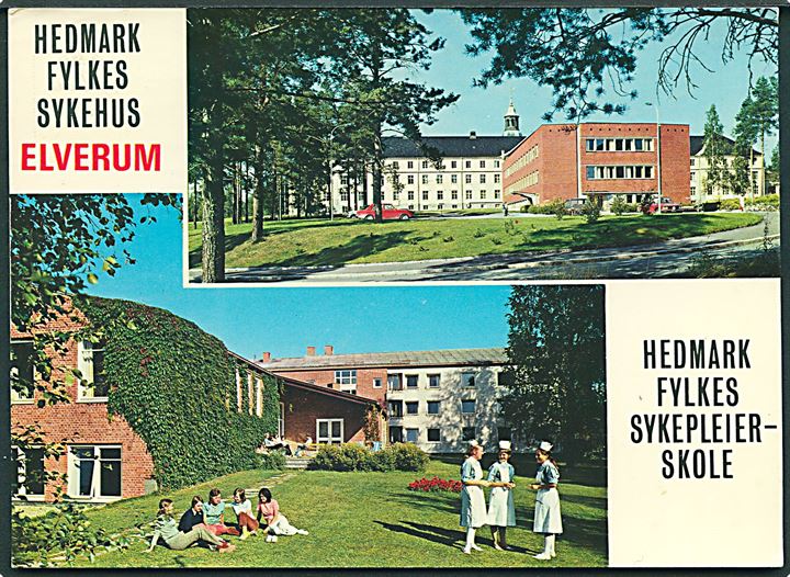 Hedmark Fylkes Sykepleierskole, Elverum i Norge. Knut Aúne Kunstforlag no. F - 5478 - 2. 