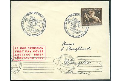 42+108 pfg. Das Braune Band udg. på brev annulleret med særstempel i München d. 23.7.1939 til Sverige.
